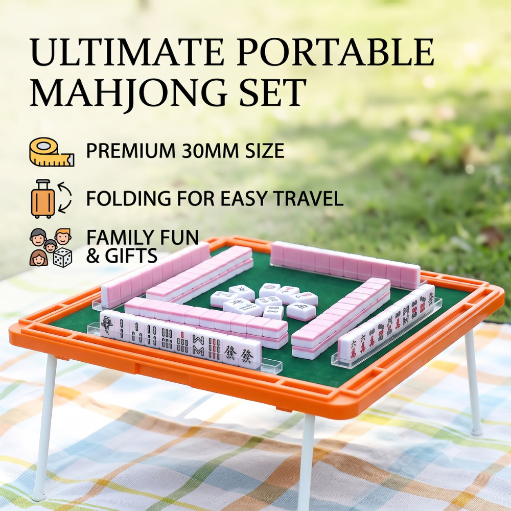 Mahjong 30 มม.กระเบื้องชุดเดินทางคุณภาพสูงขนาดเล็กน้ําหนักเบาไพ่นกกระจอกกระเบื้องชุด Permainan Kecil 迷你麻牌