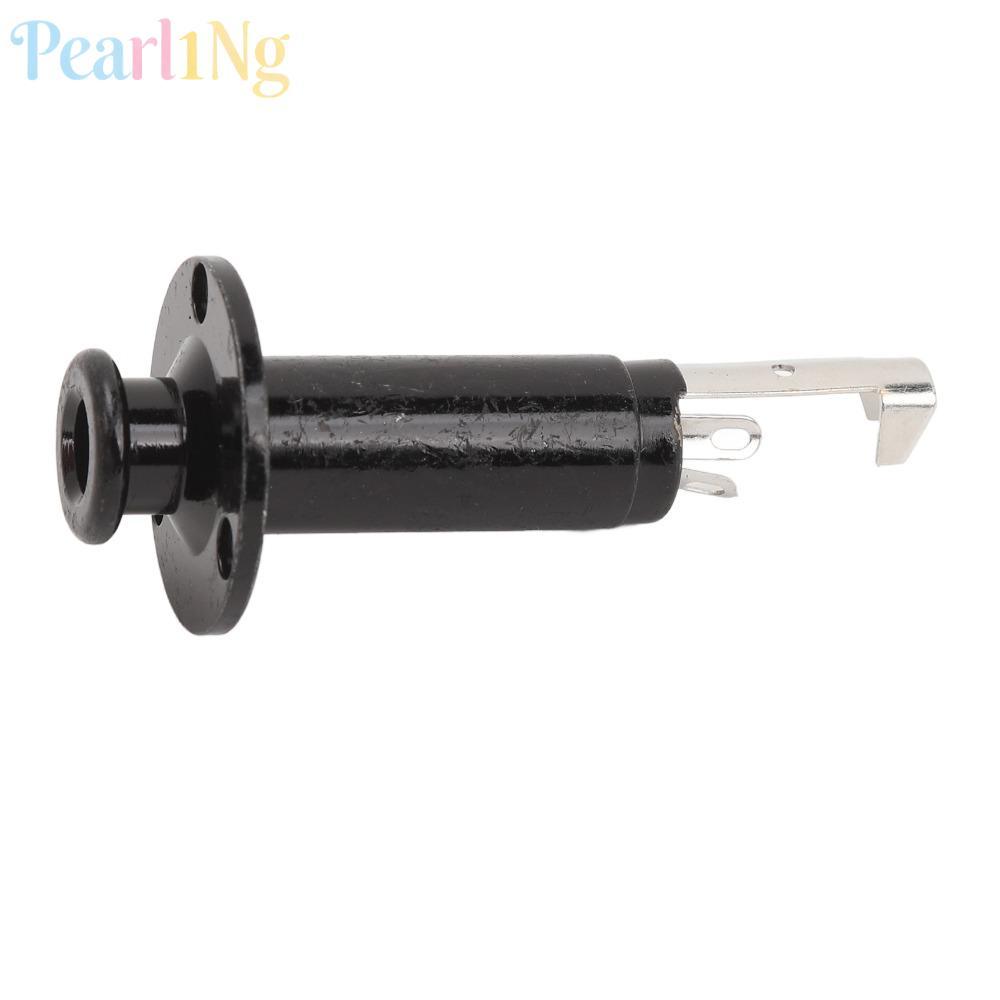 PEARLTH Endpin Output Jack, 6.35 มม.สีดํา/ทอง/เงิน Output Jack Socket, Professional Metal Guitar Out