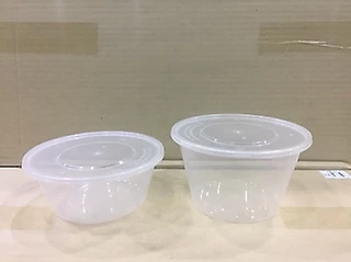 (แพค50ใบ)(กล่องกลม)ชามพลาสติก เข้าไมโครเวฟได้ กล่องกลมใส่อาหาร ชามบะหมี่ มีฝา 450, 750 และ 1000 ml ดำ ใส