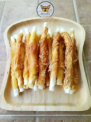 ขนมสุนัข ไก่พันครั้นชี่แข็ง-นิ่มรสนม ขนมหมา ขนาด100กรัมและ250กรัม