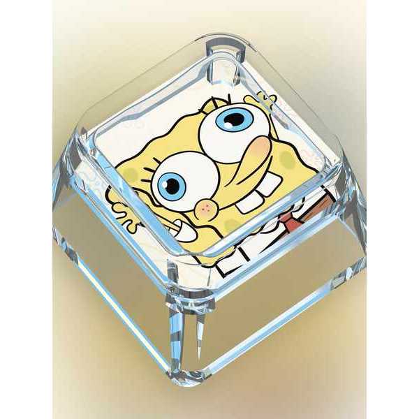 Keycap SpongeBob SquarePants Pie Daxing Cross Mechanical Keyboard Single Transparent wooting Transpa