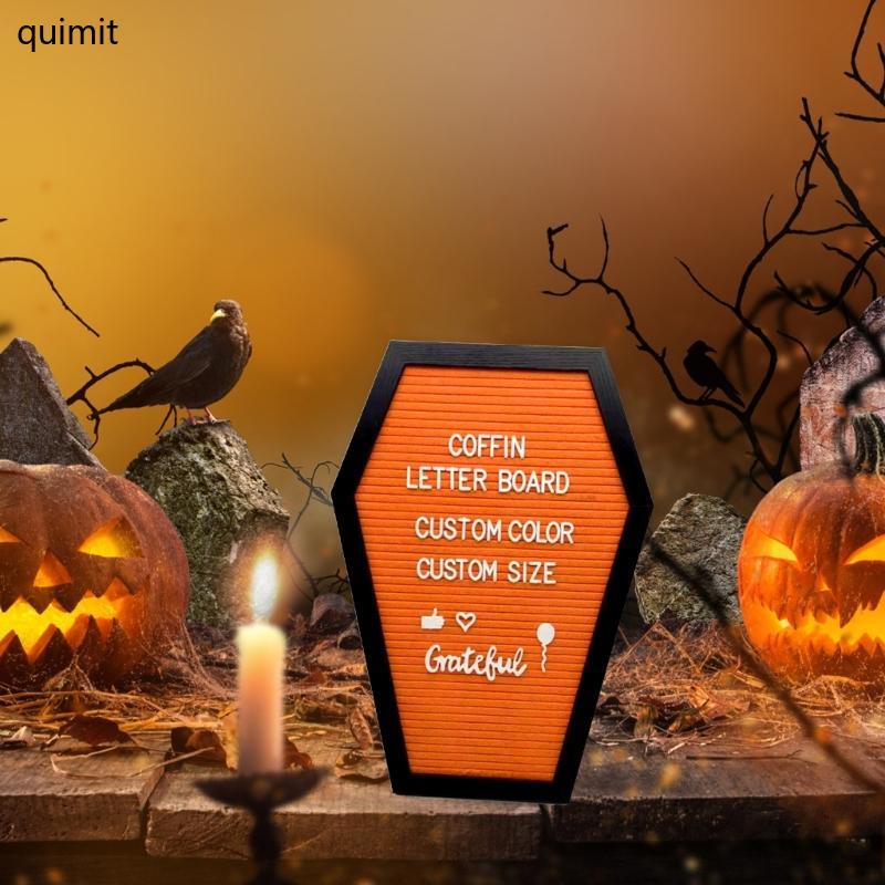 QUIM Coffin Letter Board Gothic Message Board Felt Letter Board with Letter for Party