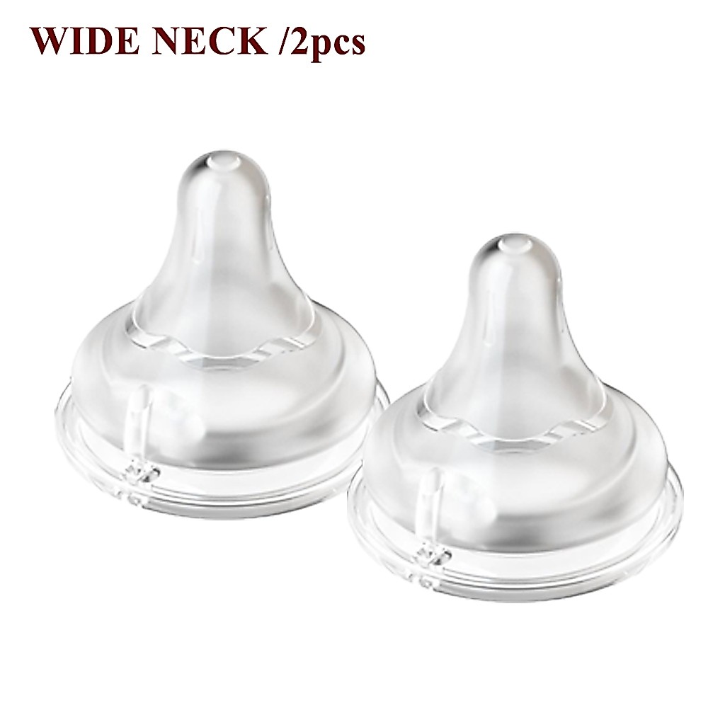 2PCS5cm Soft ทนทานซิลิโคน Pacifier Shatter-Resistant อาหาร-เกรดสําหรับขวดปากกว้างจุกนมให้อาหาร