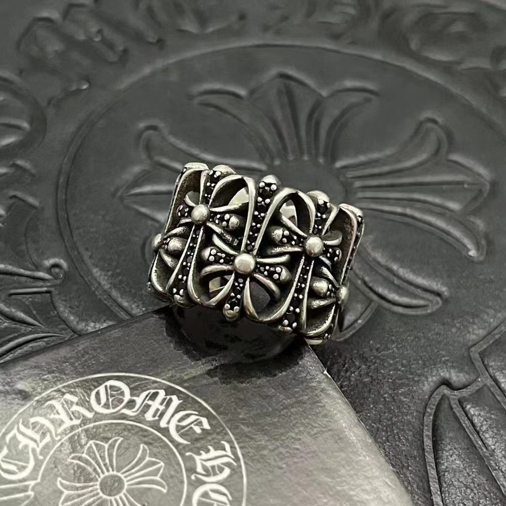 C.H Silver Plated Distressed Retro Hip Hop Index Finger Ring Ring Ring