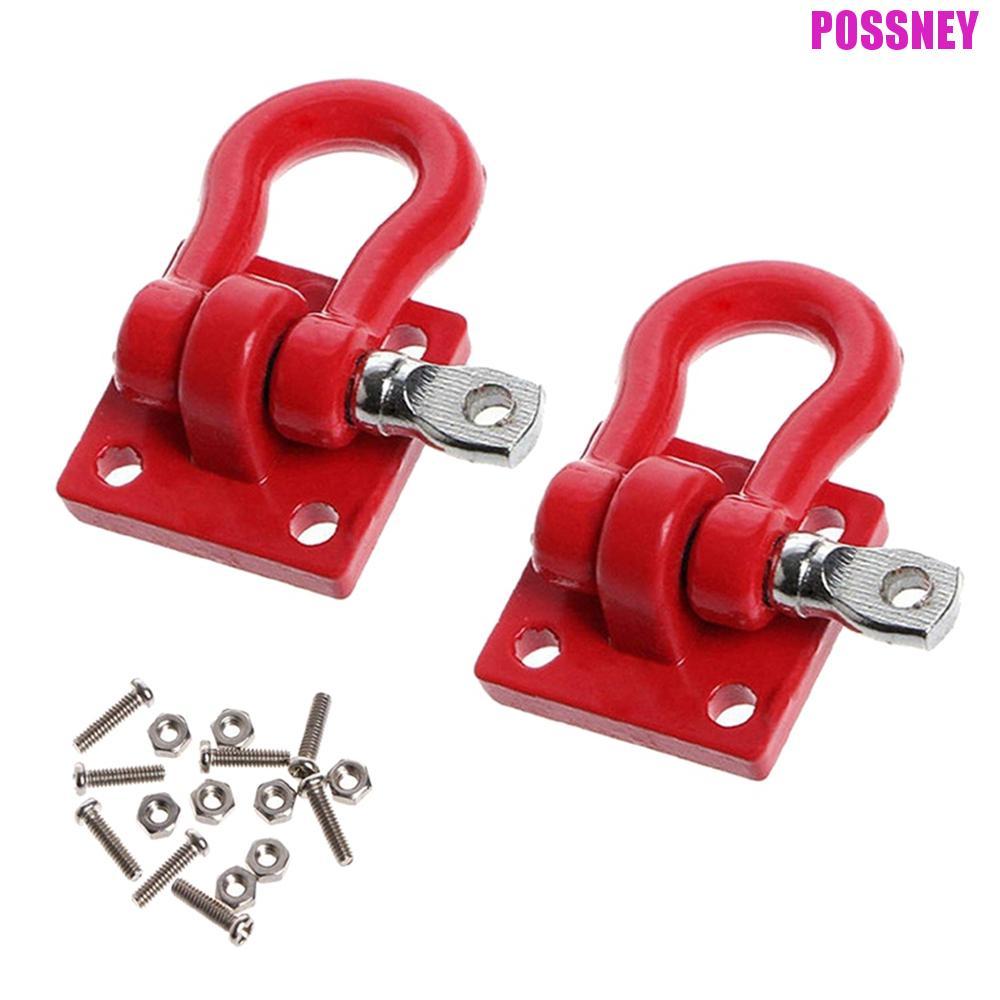 POSSNEY โลหะ Trailer Hook Trailer 2 ชิ้น SCX10 Crawler RC สําหรับรถบรรทุก Scale SCX-10 Winch RC Craw