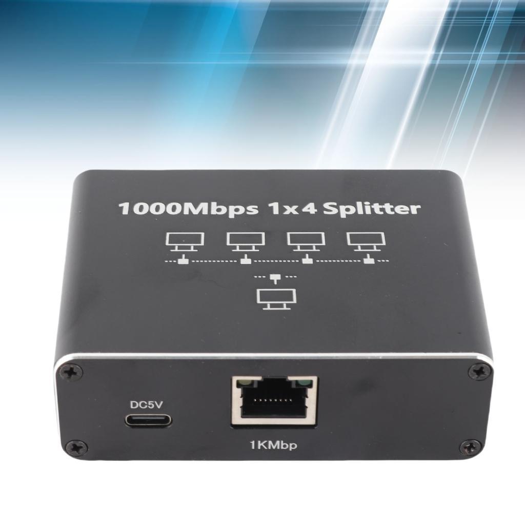 Kanebduk Ethernet Splitter 1 ถึง 4 ความเร็วสูง 1000Mbps RJ45 Gigabit สําหรับ Cat5 5e 6 7 8