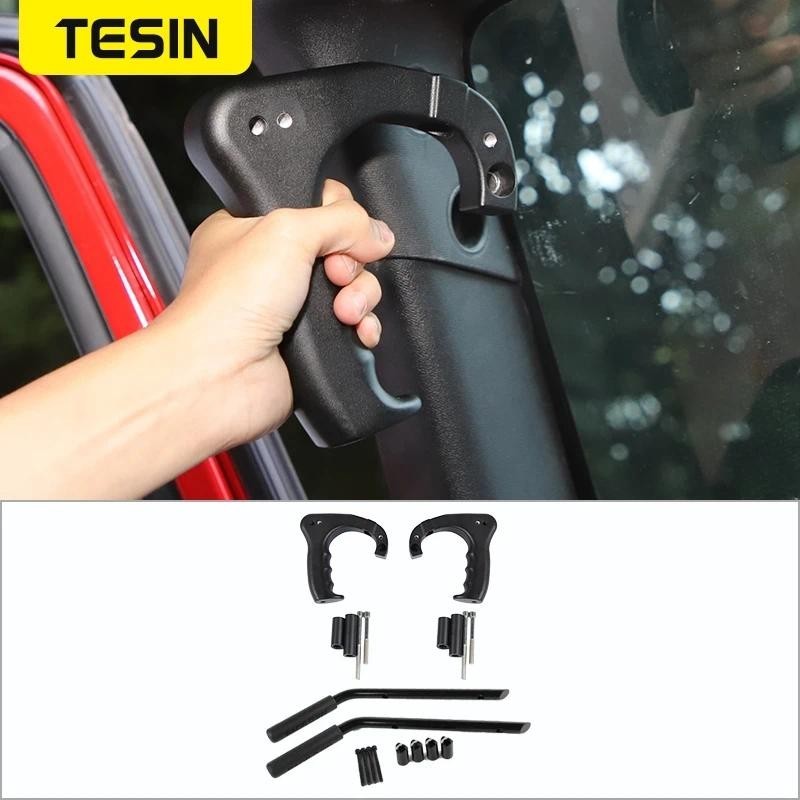 TESIN ที่วางแขนสําหรับ Jeep Wrangler JK รถด้านหน้าด้านหลังหลังคา Top Grab Handle Bar สําหรับ Jeep Wr