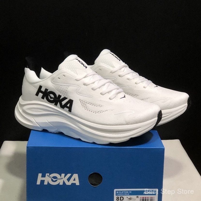 10双Hoka One One One Clifton跑鞋, 轻便, สบายใจ, ของแท้冲男女款L8G9