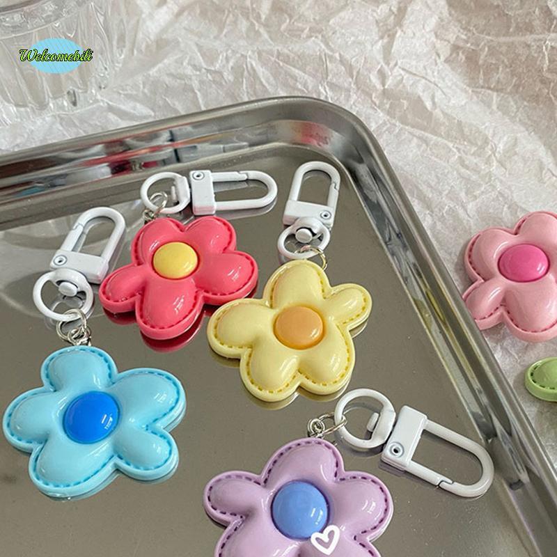 [WLB-t] พวงกุญแจดอกไม้สีหัวใจกระเป๋าดอกไม้จี้อุปกรณ์ DIY พวงกุญแจสีลูกกวาดเครื่องประดับตกแต่งใหม่