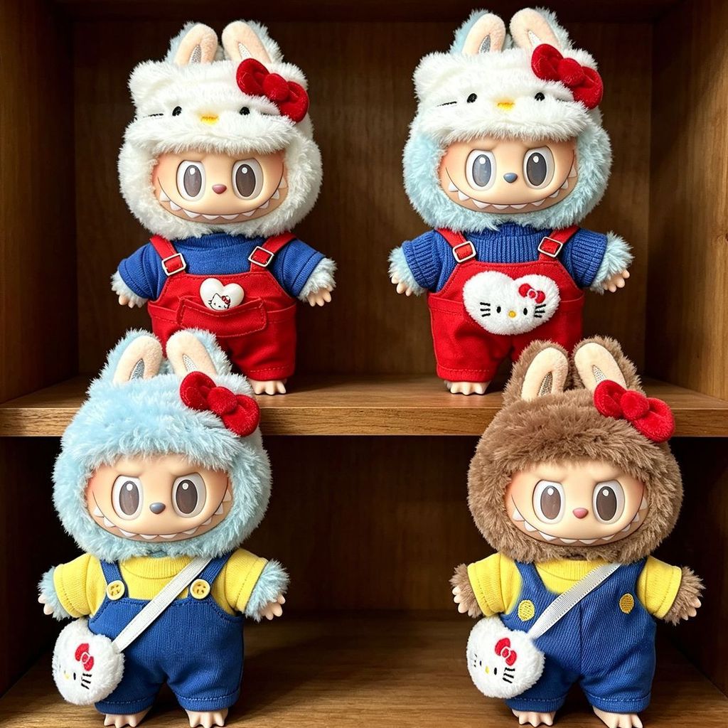 10 ซม.Eye Mask Overalls Series ชุดน่ารัก kt Cat 123 รุ่น bu เสื้อผ้า 17 ซม.LBB ตุ๊กตาเสื้อผ้าเด็ก
