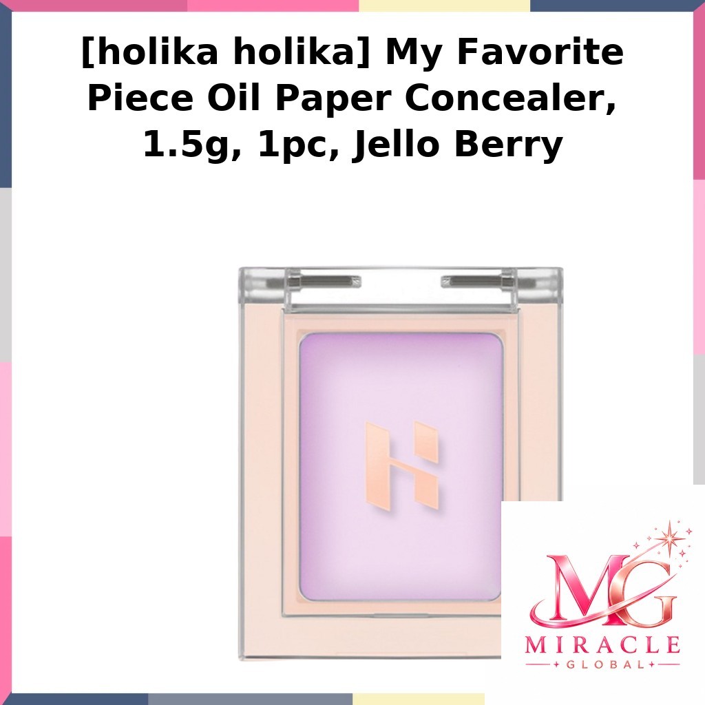 [holika holika] My Favorite Piece Oil Paper CONCEALER, 1.5g, 1pc, Jello Berry / Korean CONCEALER by 