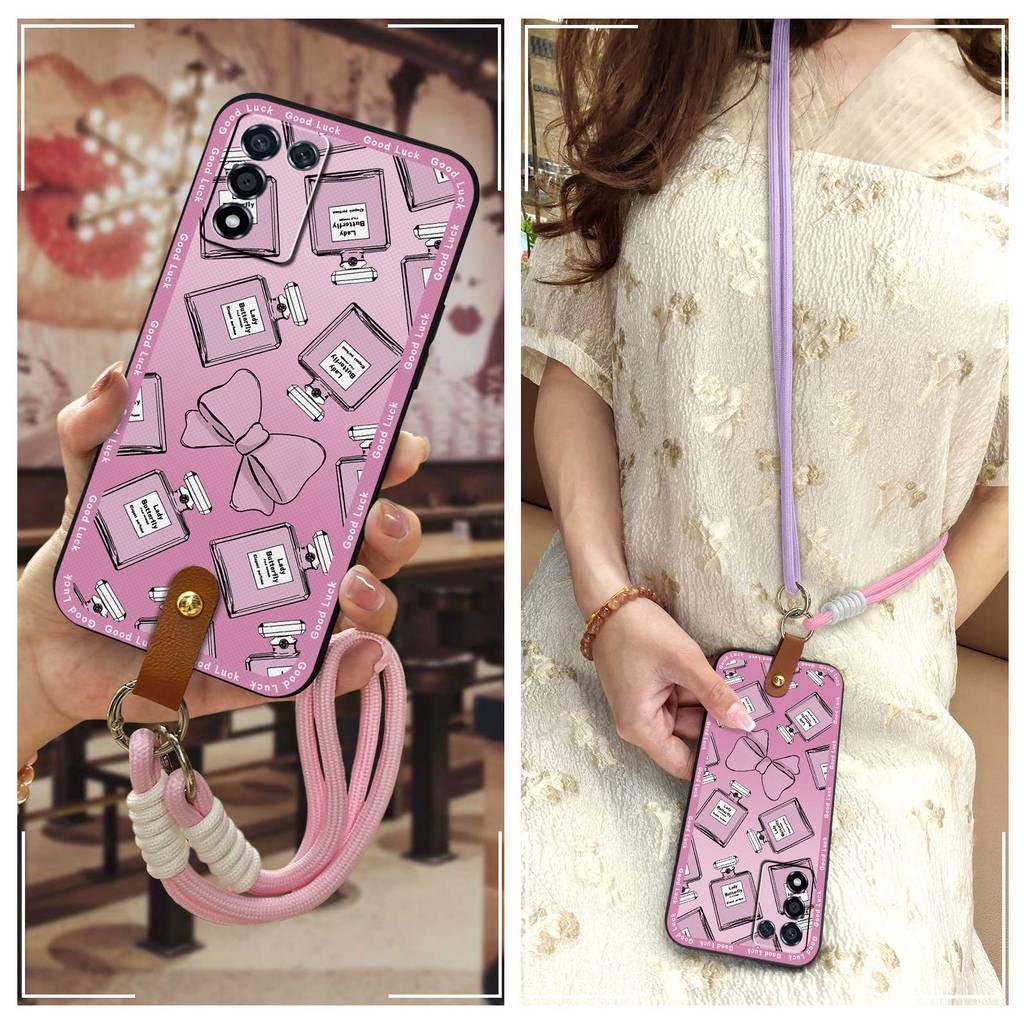 การ์ตูน Lanyard เคสโทรศัพท์สําหรับ OPPO K9S/Realme Q3S/Q3T/K10 Vitality Edition Anti-knock เส้นทแยงม
