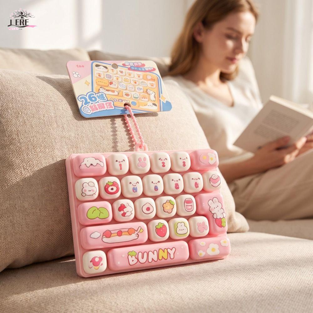เจรีมี1ของเล่นปุ่มบีบอัด,ออกแบบน่ารักของขวัญเล็กๆจี้แป้นพิมพ์มินิ,ของเล่นสนุก26กระเป๋ากุญแจแขวนเครื่องประดับสไตล์สร้างสรรค์แป้นพิมพ์พวงกุญแจจี้ที่เร