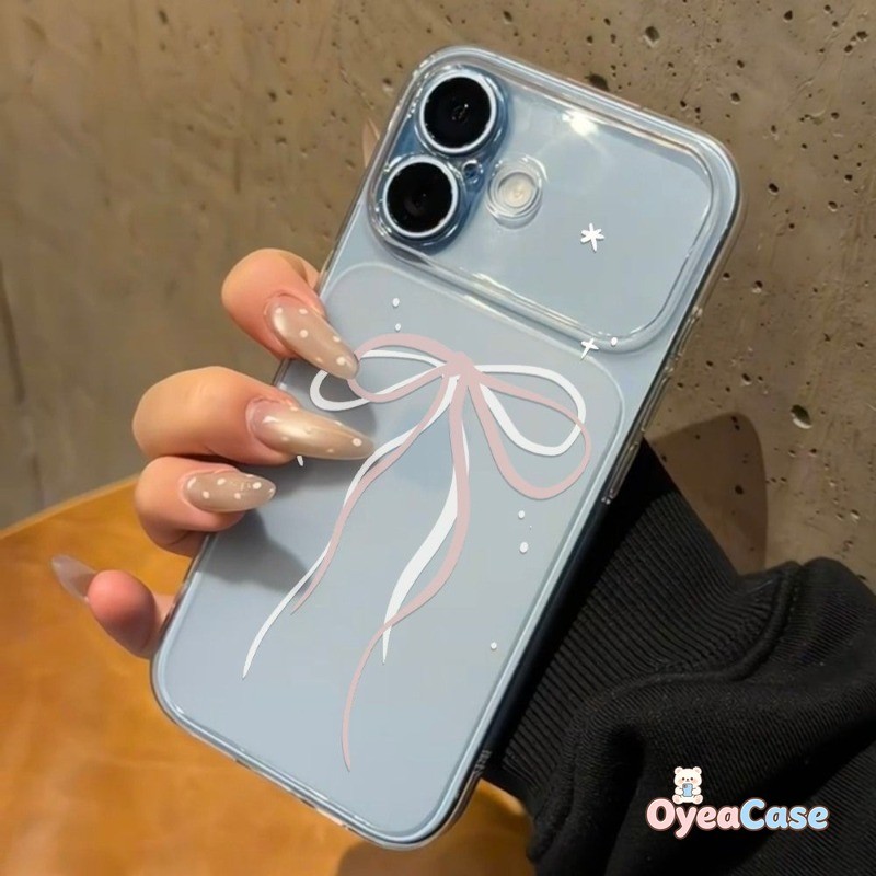 ริบบิ้น Bowknot กึ่งปลอกใสสําหรับ Realme Note 80 70 70T 60 60X 50 P3 Lite P1 ความเร็ว C21Y C20A C17 