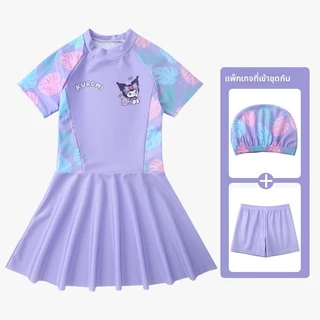 Local shipping ชุดว่ายน้ําวันพีช Kuromi Kids ป้องกันรังสียูวีแห้งเร็ว