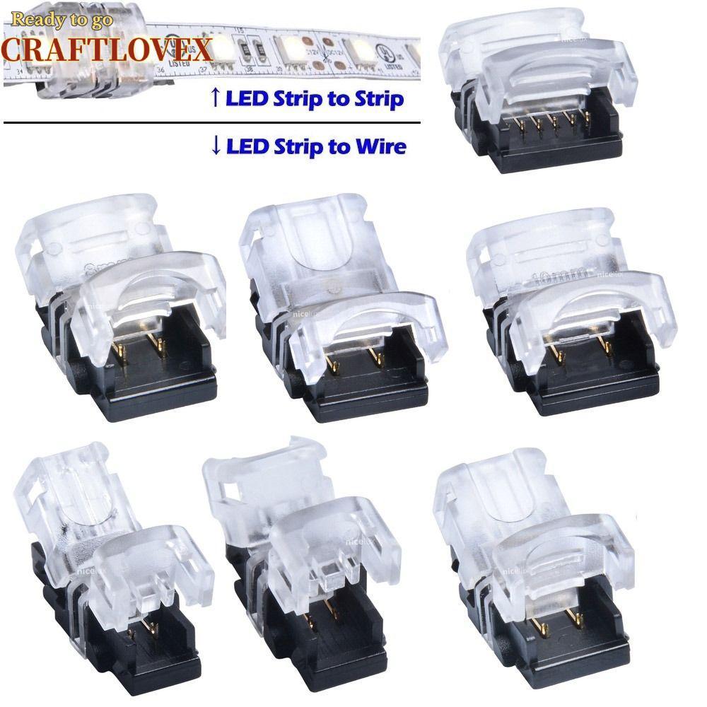 CRAFTLOVEX LED Strip Connector 4pin 5pin 6pin Terminal Splice สําหรับ RGBW RGBWW 3528 Connectors