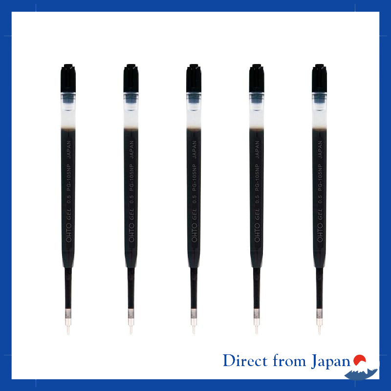 Ohto Flash Gel Pen Refill 0.5mm Black (PG-105NP) 5-Pack