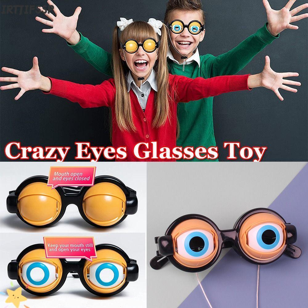IRTJIFSSP Party แว่นตาพลาสติก Big Frog Eye ผู้ใหญ่เด็ก Pranks Crazy Blink