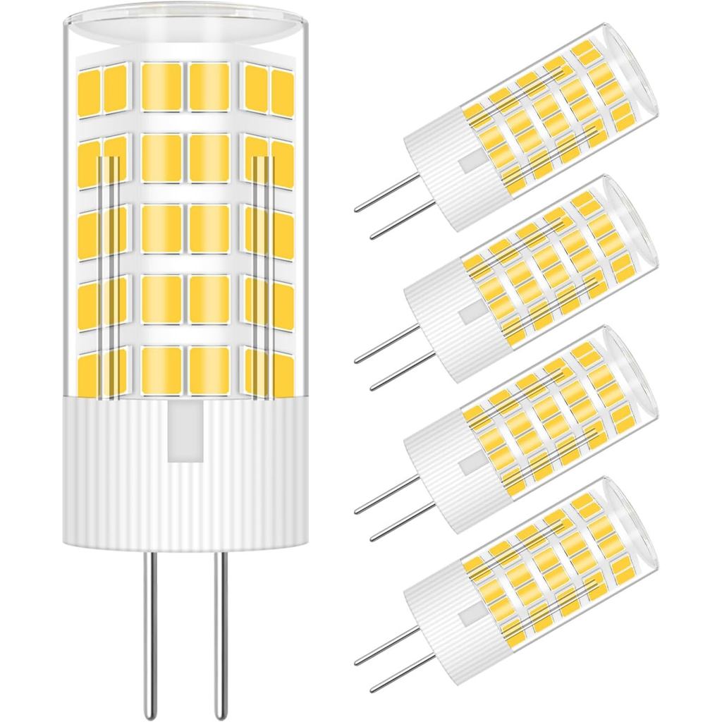 G4 หลอดไฟ LED AC/DC12V 4W (40w 30w เทียบเท่าฮาโลเจน) Warm White 3000K 400 LM, G4 JC T3 Bi-Pin ฐานหลอ