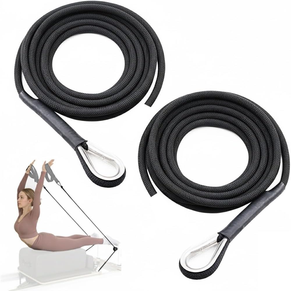 เชือกเปลี่ยน Reformer พิลาทิส (2 แพ็ค), 110 ยาวพิเศษ 8 มม.เชือกไนลอนโลหะ Grommet, Heavy Duty Low-Noi
