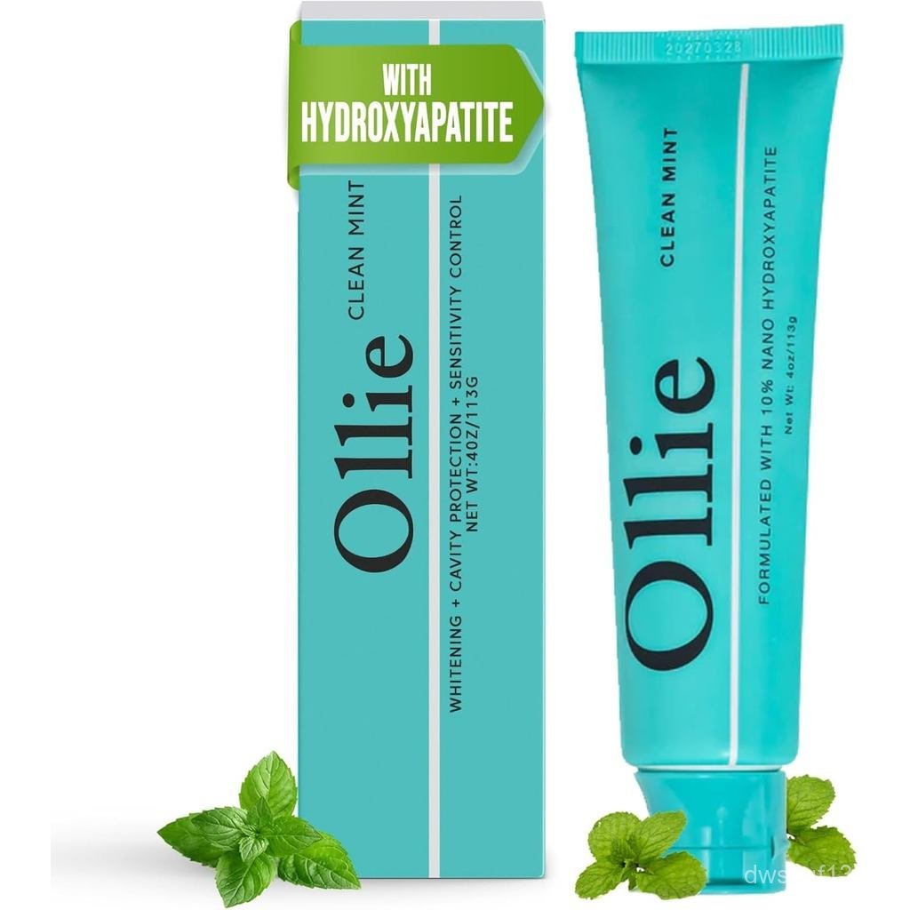 Ollie Fluoride Free 10%  Hydroxyapatite สําหรับรีมิเนอรัลizing Enamel, Sensitive Tooth & Whitening, 