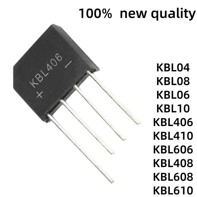 5PCS KBL04 KBL06 KBL08 KBL10 KBL410 KBL406 KBL610 KBL606 KBL608 KBL408 ขายส่งวงจรเรียงกระแสสะพาน