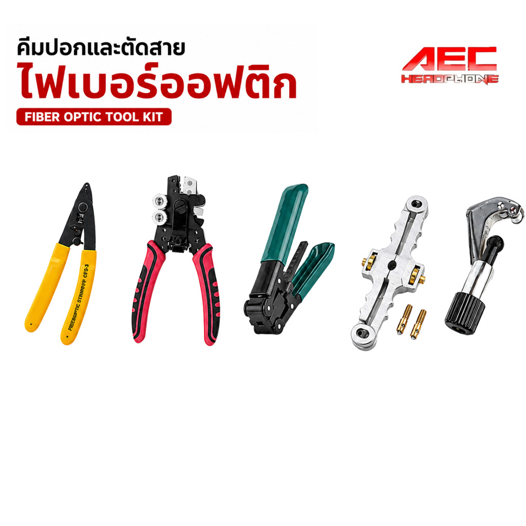 คีมปอกสายไฟเบอร์ คีมตัด มีดปอก ตัดท่อ สายไฟเบอร์ออฟติก 4 IN 1