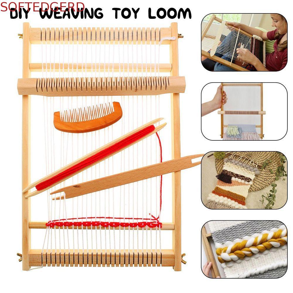 SOFTEDGERD Weaving Loom ทนทานแบบดั้งเดิมสําหรับเด็กเด็กผู้หญิงในครัวเรือน DIY Craft Handcraft