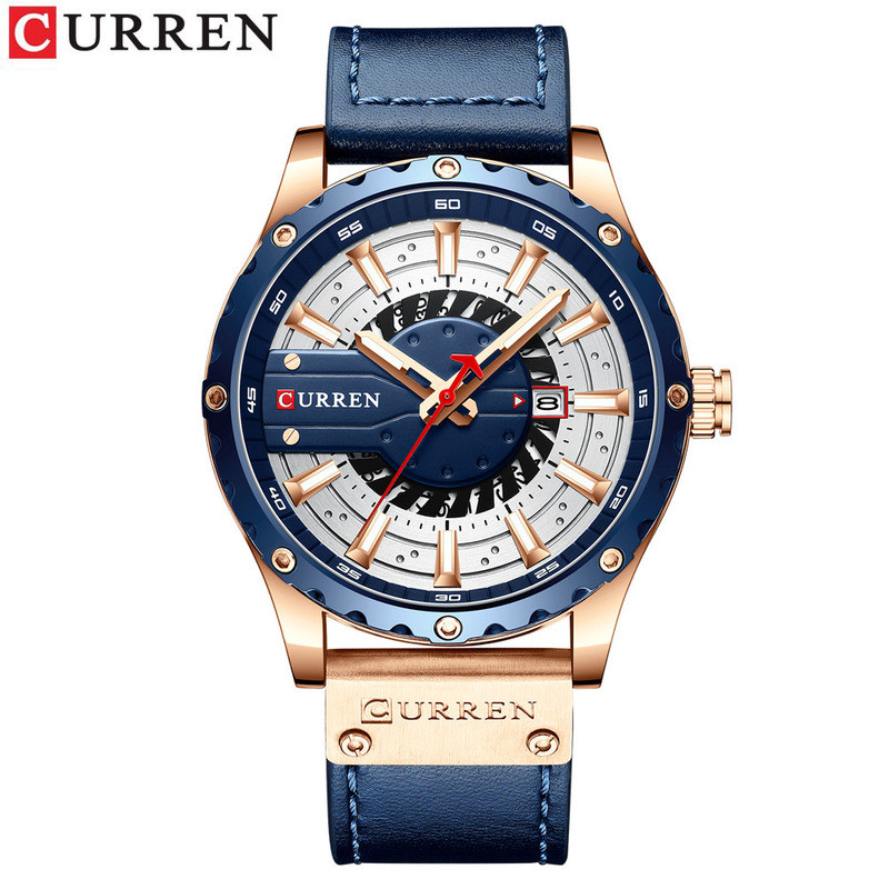 CURREN 8374 นาฬิกาข้อมือควอตซ์แฟชั่น สายหนัง กันน้ํา สําหรับบุรุษ
