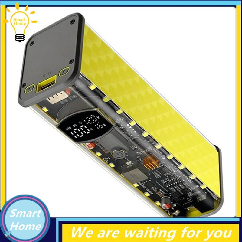 [Hmou] เคส Powerbank แบบพกพา DIY 65W 8pc Flat Top 18650 แบตเตอรี่เชลล์ Powerbank แบบพกพา