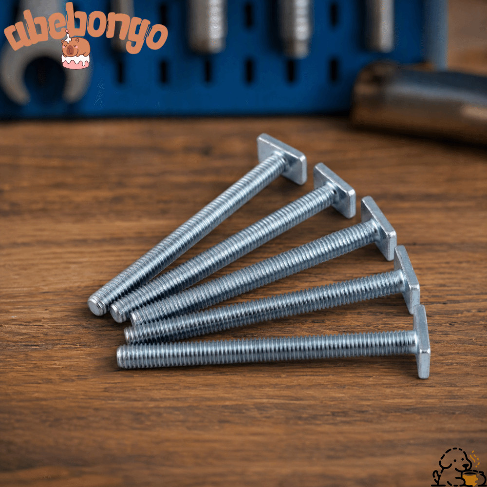 ABEBONGONY 5 ชิ้น T Slot Bolts, 100 มม.ความยาว M8 ขนาดเกลียว T Nuts สกรูเลื่อน, Precision T Track Fa