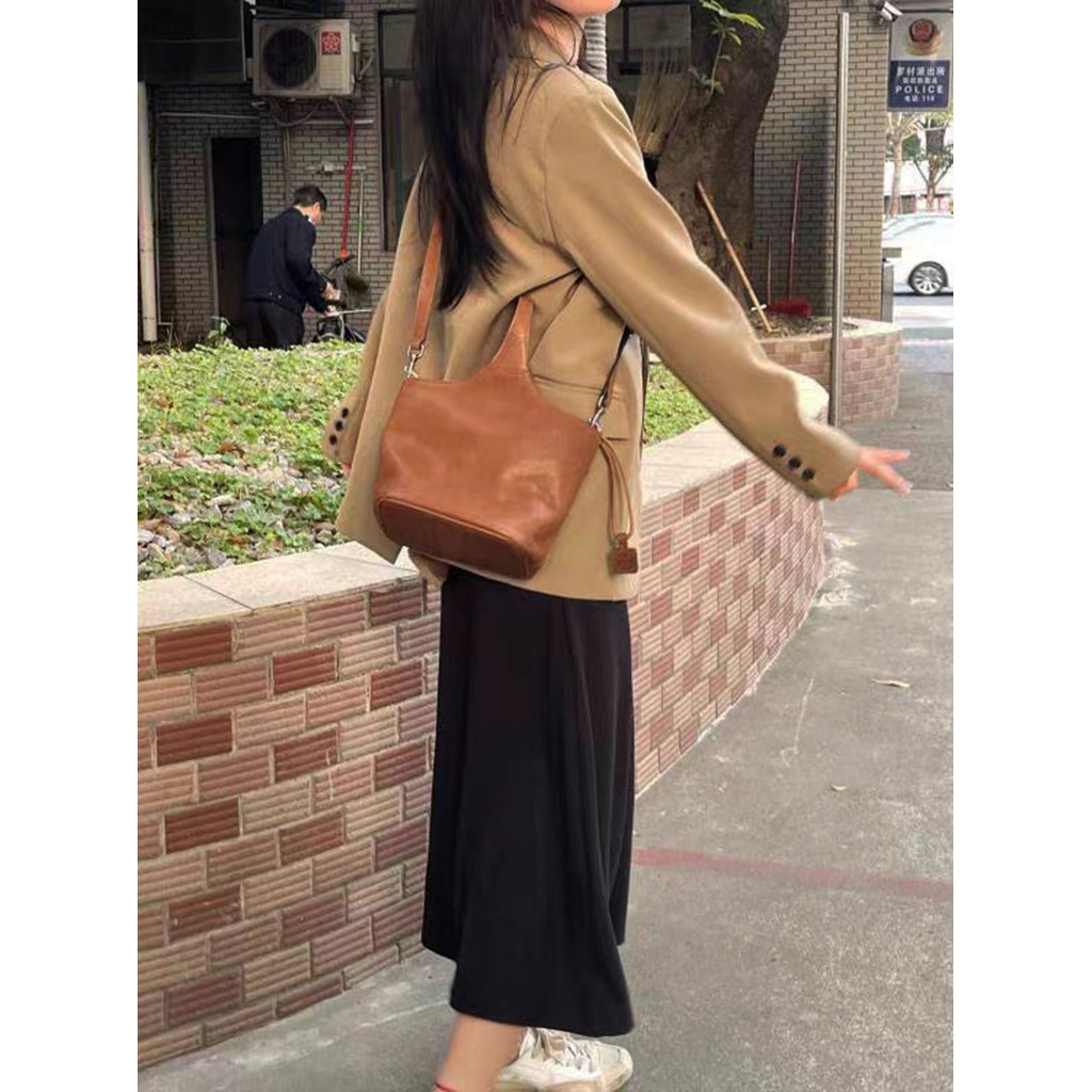 QIUZHEN QIUZHEN Retro Bucket Flower Basket Bag