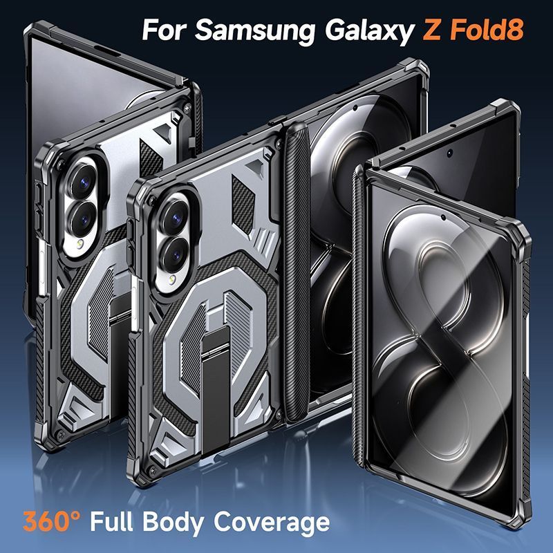 Samsung Z FOLD8ULTRA ถุงลมนิรภัยเคสโทรศัพท์แม่เหล็ก Z flip8 แกนกลาง Z FOLD7 Soft Hard Bracket Case เ