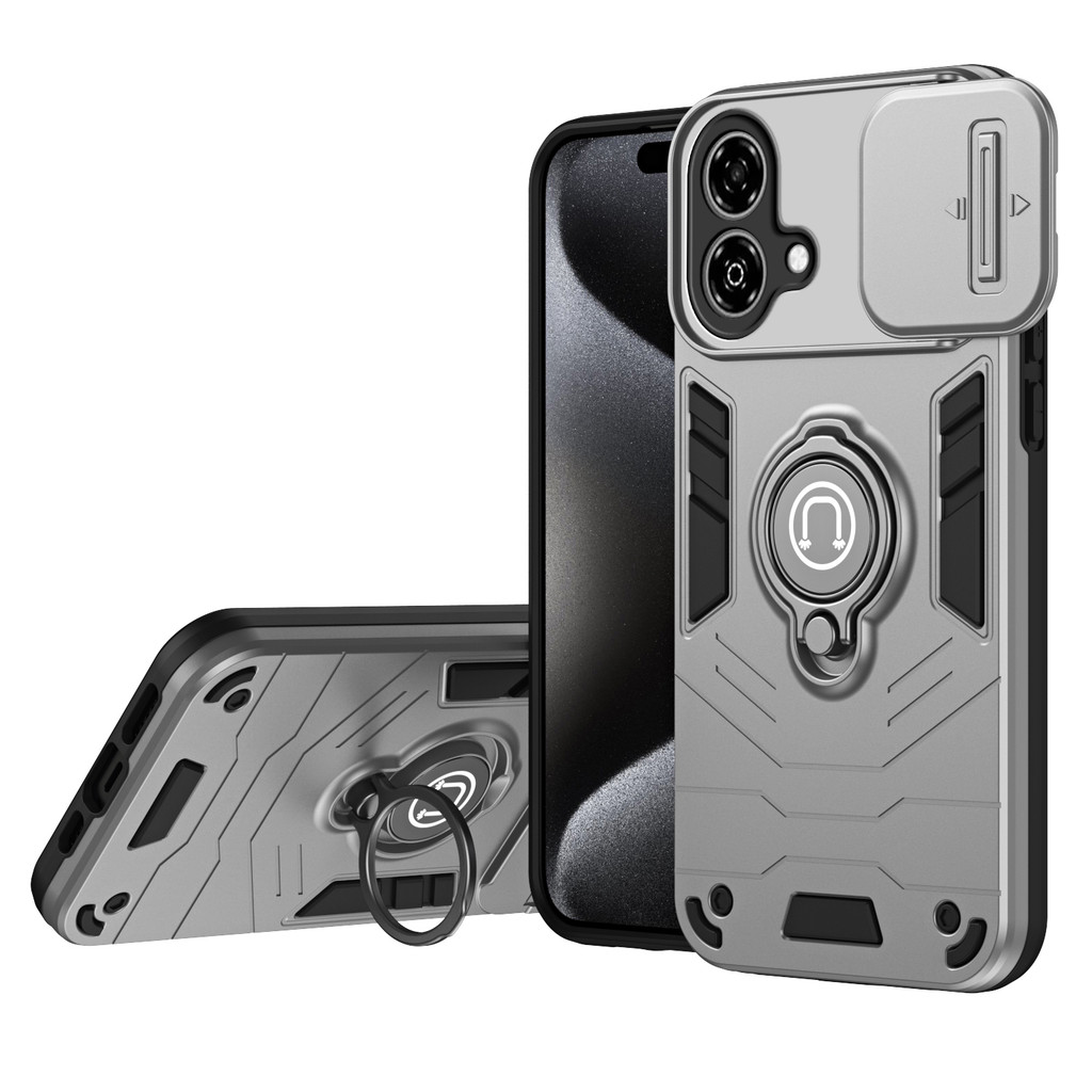 เหมาะสําหรับเคสโทรศัพท์ ZTE Blade A35E 4G ดูดแม่เหล็ก เลนส์คลุมเต็ม, ขาตั้งป้องกันการหล่น, เคสป้องกั