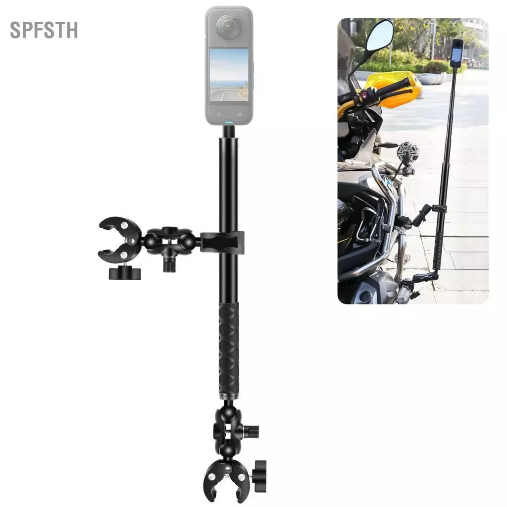 PULUZ PU496B ชุดเมาท์แฮนด์จักรยานและไม้เซลฟี่สำหรับ GoPro 12/11/10 Insta360 X4/X3/X2 thumbnail 3