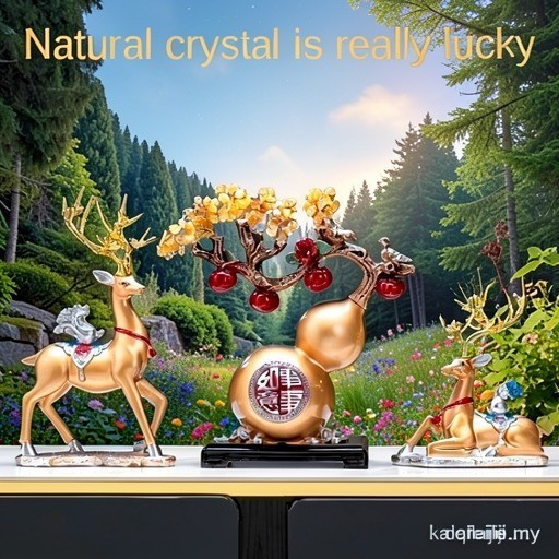 Lucky Gourd Deer เดสก์ท็อปตกแต่งห้องนั่งเล่นตกแต่งบ้าน KJGG 08EL MFQA MSUN PAWI AH2O 6E57