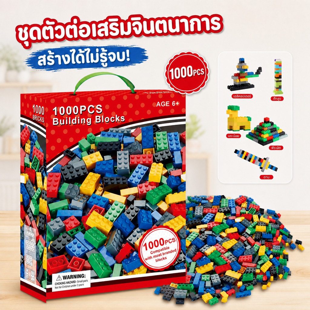 ลดกระหน่ำ! พร้อมส่ง!!เลโก้รุ่นอิสระ 1000ชิ้น ของเล่นตัวต่อบล็อคตัวต่อ ล่นตัวต่อสำหรับเด็ก