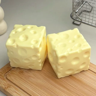 🧀ส่งจากไทย🧀 ชีสฟิดเจ็ต Cheese Squishy Fidget เนื้อนุ่มหนึบ ปั้นทรงได้ บีบเล่นเพลิน ของเล่นคลายเครียด มีไซส์ M/L