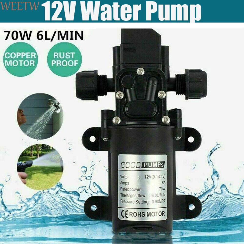 WEEKW ปั๊มน้ําสวิตช์อัตโนมัติ 130PSI ไดอะแฟรมสีดําไฟฟ้าทนทานล้างรถ