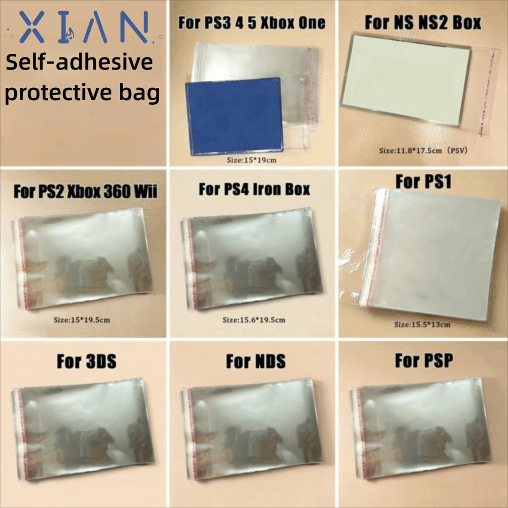 XIANEN 100pcs เกม Disc กระเป๋าป้องกัน, Moisture-Proof กันฝุ่น Self-Adhesive กระเป๋าป้องกัน, วัสดุพลา