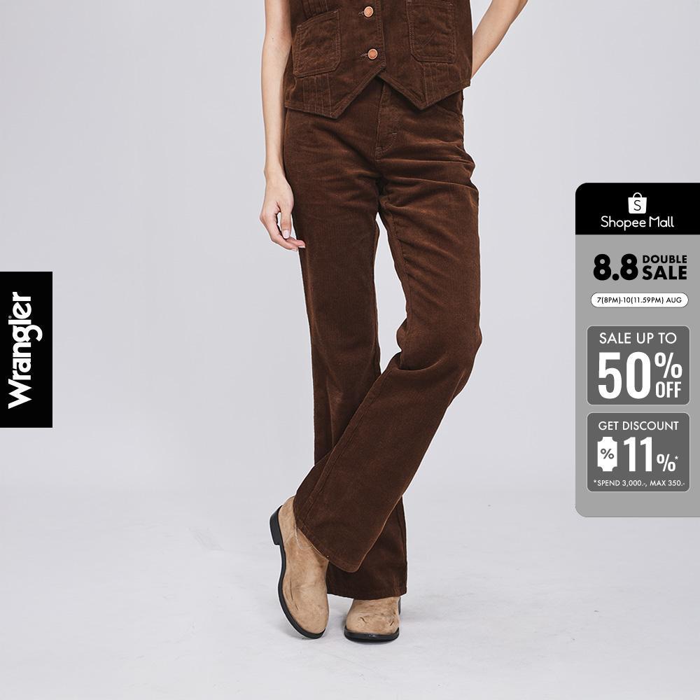 WRANGLER กางเกงขายาวผู้หญิง คอลเลคชั่น Beyond Indigo เอวสูง ทรงขาม้า รุ่น WR S426WBOTN13 - สีน้ำตาล