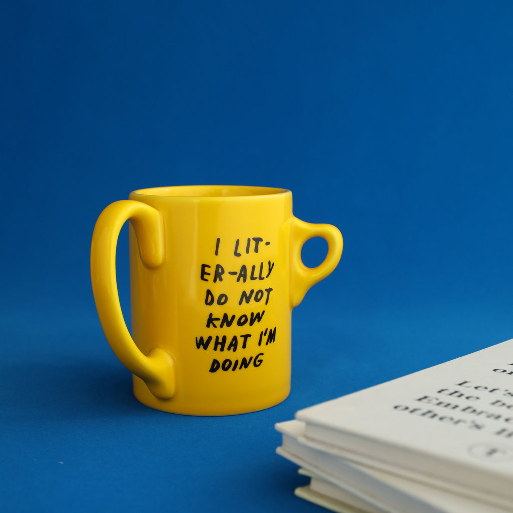 [JJ HOME] Self-Confidence Self-Originated Three-Handed Grip US Order Co-Branded Funny Ceramic