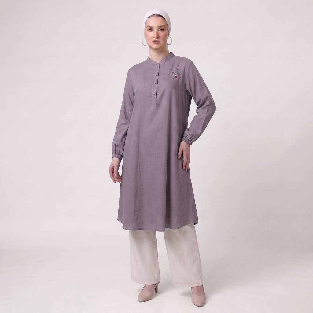 Dbyby Ghout - เสื้อคลุมสตรีระดับพรีเมียมพร้อมซีรีส์ปักดอกไม้ - Mizue
