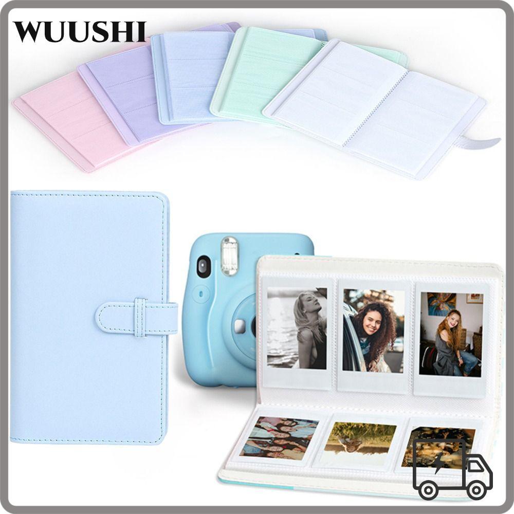 WUSHI ฟิล์มกล้องหนัง PU ตั๋วแสตมป์ 3 นิ้วสําหรับ Fujifilm Instax mini 12