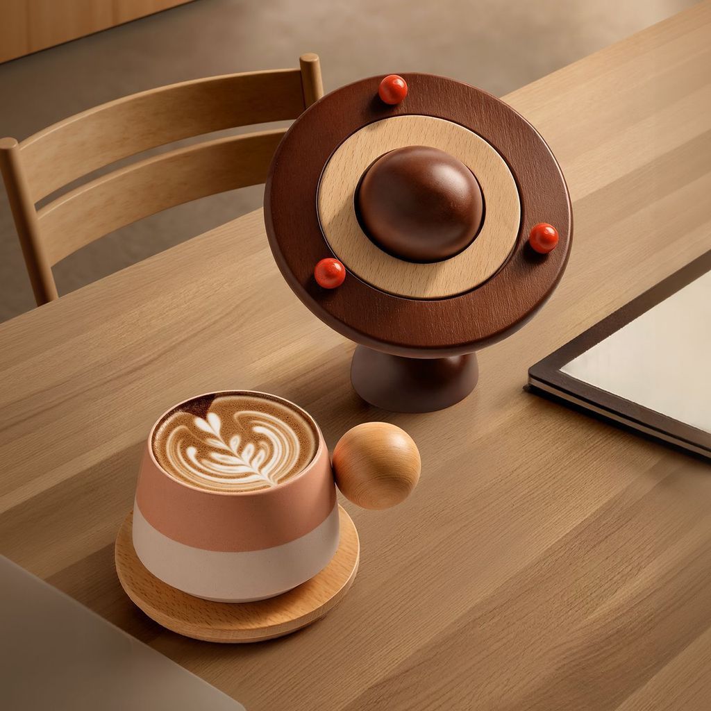 Creative Planet เสื่อฉนวนกันความร้อนโต๊ะ Placemat เครื่องประดับระดับไฮเอนด์ไม้เนื้อแข็ง Anti-Scaldin