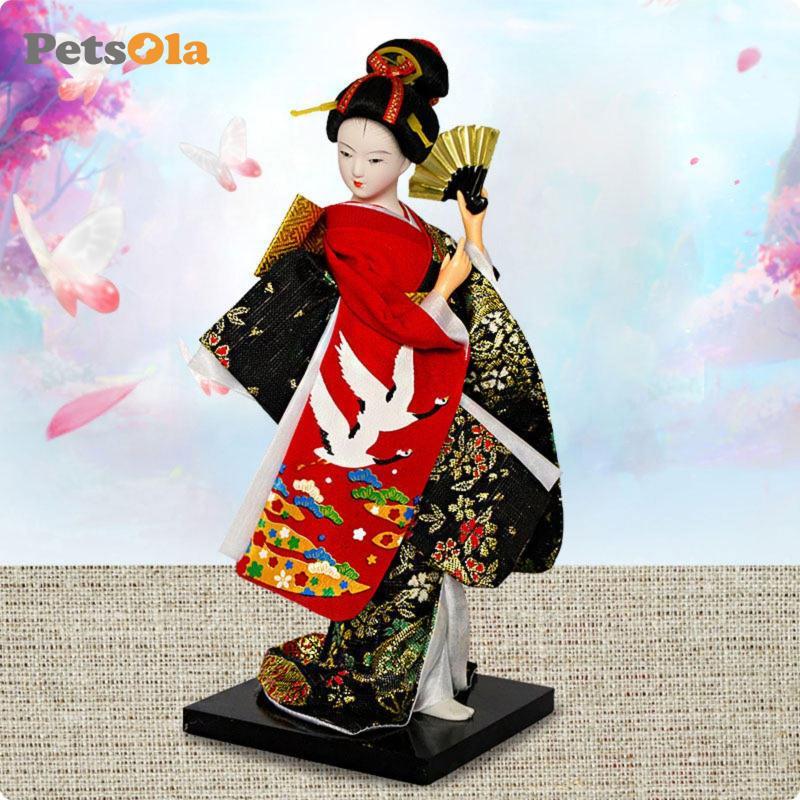 [PETSOLA] กิโมโน Geisha ตุ๊กตาทําด้วยมือญี่ปุ่น Geisha ตุ๊กตากิโมโน Hand-Crafted โต๊ะเครื่องประดับขอ