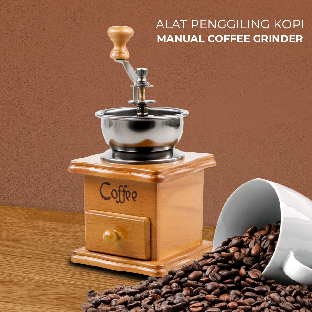M1S One Two Cups Manual Coffee Crusher Wood - 16290 ORIGINAL