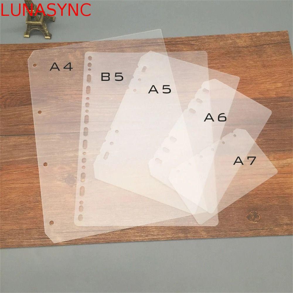 LUNASYNC Loose-leaf Divider Students Transparent Notebook Accessories 2 ชิ้น Universal Board Page Pl