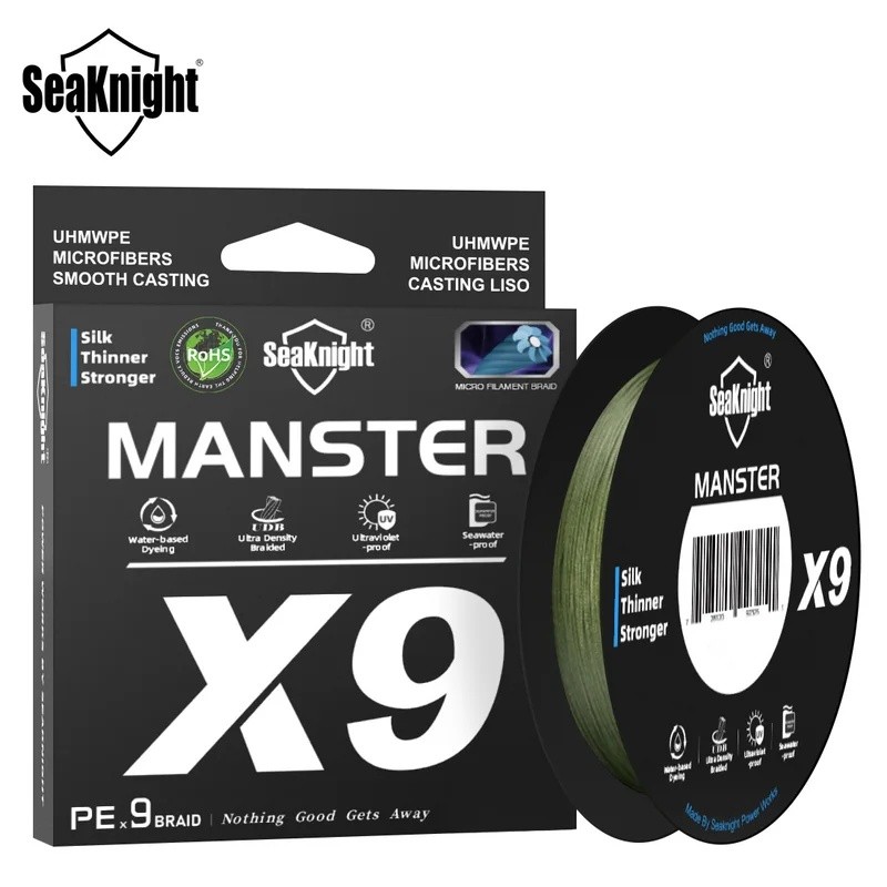 WAVU SeaKnight ยี่ห้อ MANSTER X9 Series 9 Strands Braid สายตกปลา 500M anti-UV ปรับปรุง colorfastness