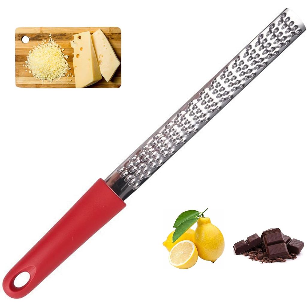 Lemon Zester,Zester เครื่องขูดสําหรับชีสช็อกโกแลตผลไม้,304 สแตนเลส 12.5 นิ้ว